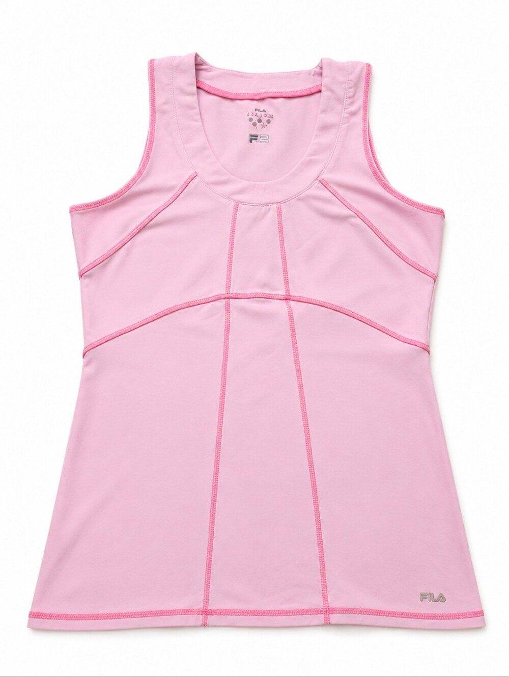 ​Fila F:5 Pink Contrast Stitch Paneled Athletic Performance Workout Tank Top